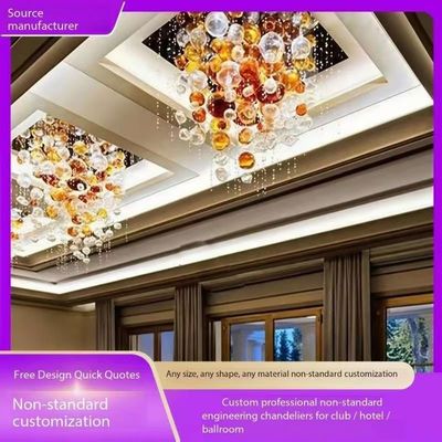 Moderne dekorative Kristall-Multi-Color-Blase Glaskugel Kronleuchter für Hotel Lobby Tisch Hochzeit Custom Lobby Lange Treppe Große Luxus-Projekt Led Glaskugel Kronleuchter Anhänger Licht