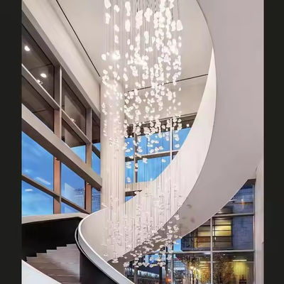 Große Glas-Stein-Leuchte Luxus-Kunst-Maßgeschneiderte Kronleuchter für Hoteltreppe-Hängeleuchte