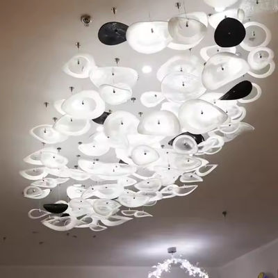 Weißglas Anhänger Kunst Glas Hotel Lobby Villa Wohnzimmer Luxus Glasdecken Led Dekorationskönigchen