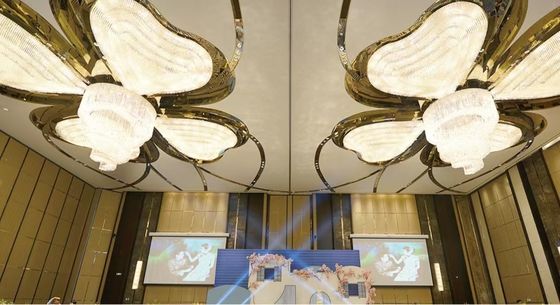 Innenarchitektur Vierblätterklee Form Mall Hotel Bühne Luxus Lobby Kristall Led Kronleuchter Deckenlicht