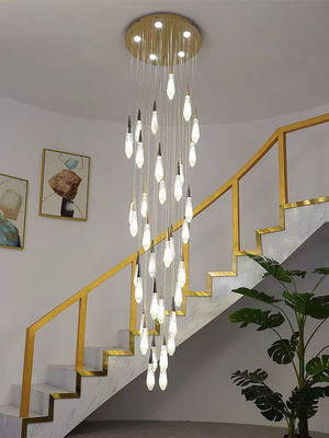 Moderne LED 36-Lichter Kronleuchter Hochdecke Hängende Befestigung für Eingang Treppe Foyer Flur Speisesaal