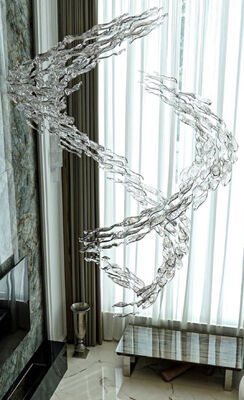 Modernes Mode-Schatten-Projekt Kronleuchter Glas Kronleuchter Licht Großes Hotel Bankettsaal Beleuchtung