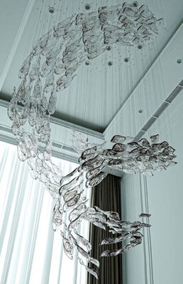 Kreative Hotellobby Villa Bankettsaal Engineering Kristall Sonderanfertigung Lampendekoration Spirale Glasblatt Zubehör