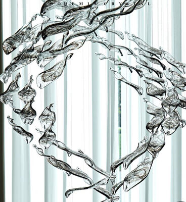 Kreative Hotellobby Villa Bankettsaal Engineering Kristall Sonderanfertigung Lampendekoration Spirale Glasblatt Zubehör