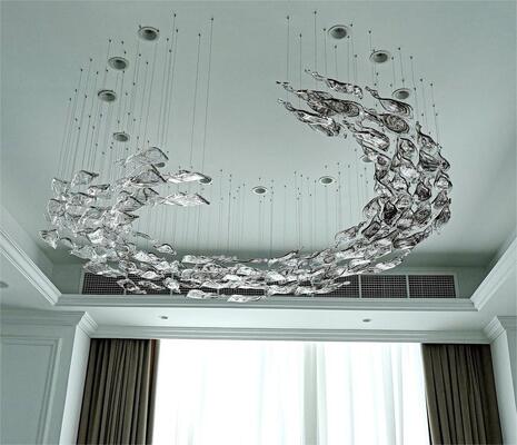 Maßgefertigte Kronleuchter Große Moderne Dekorative Deckenbeleuchtung Leuchte Glas Kristall Pendelleuchte