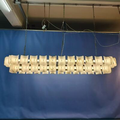 Helle Hotel Villa LED Pendelleuchte Alabaster Pendelleuchte Moderner Minimalistischer Stil Marmor Kronleuchter