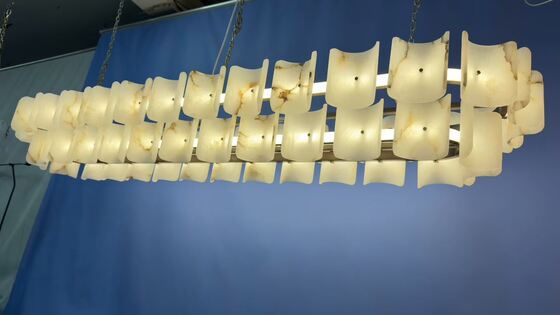 Moderne Designer All-Kupfer-Marmor Luxus-Minimalismus-Kronleuchter für das Esszimmer Wohnzimmer Tee-Duplex-Treppe Zuhause