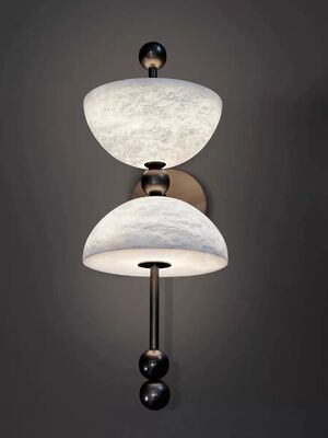 Marmor Hemisphäre Wandlampe Matt Perlen Dekoration Hotel Villa Restaurant Hintergrund Leuchtende Wassermelone Marmor Wandleuchten