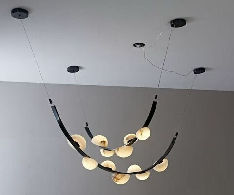 Nordische moderne Schneeflocken-Marmor-Kronleuchter für Esszimmer, Arbeitszimmer, Hotel E26 AC, einfache kreative Designer-Wohnzimmerbeleuchtung