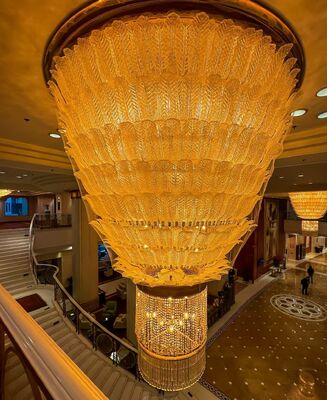Luxus-Goldblätter-Kristall-Kronleuchter - Große Treppe Anhängerlicht für 5-Sterne-Hotel Lobby