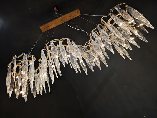 Art Deco Gold galvanisierter Kristall-Anhänger-Kronleuchter, luxuriöse Deluxe-Bankettsaal-VIP-Lounge-Deckenleuchte
