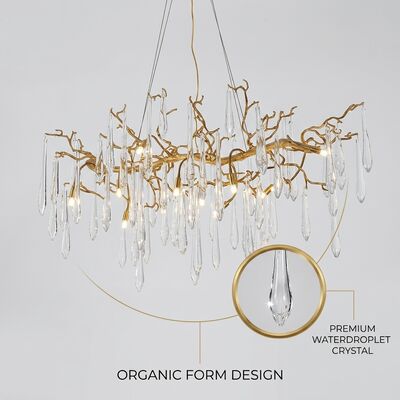 Grand Multi-Tier Crystal Chandelier Gold Finish Large Scale Hotel Ballroom Villa Club Statement Lighting